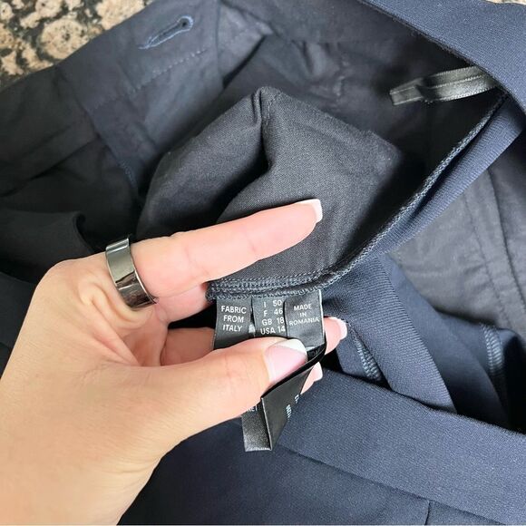 Derek Lam Drake Crop Trouser Viscose Blend Women's Pants Career Navy Size 14 - Picture 7 of 9